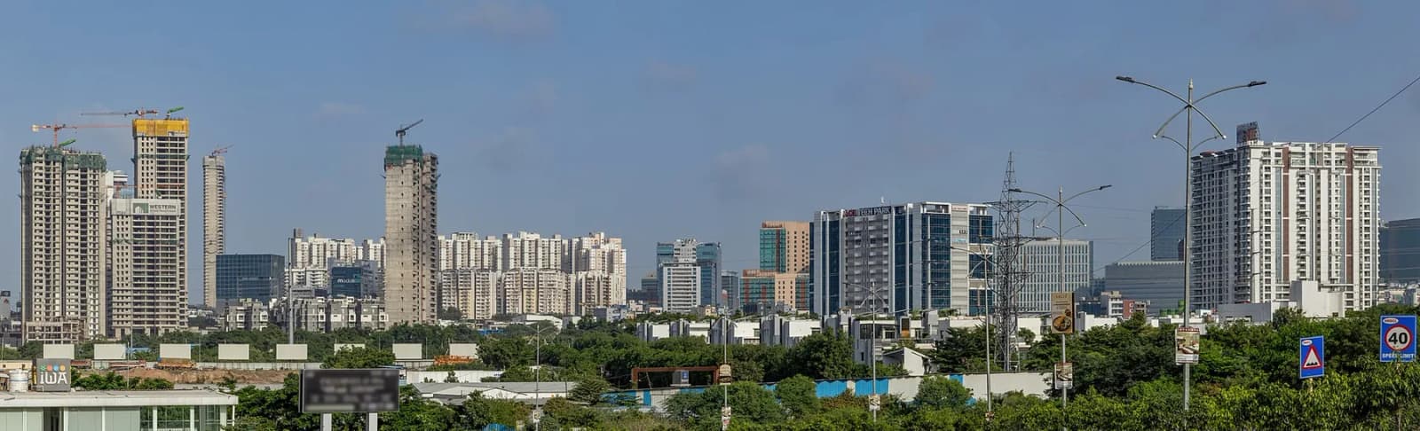 the Financial District skyline, seen from Nanakramguda.