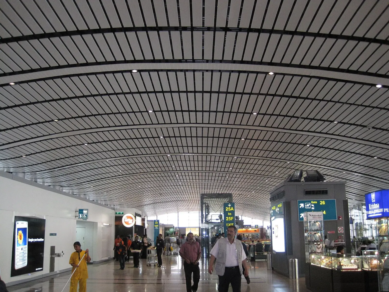 inside Rajiv Gandhi International Airport, Hyderabad.