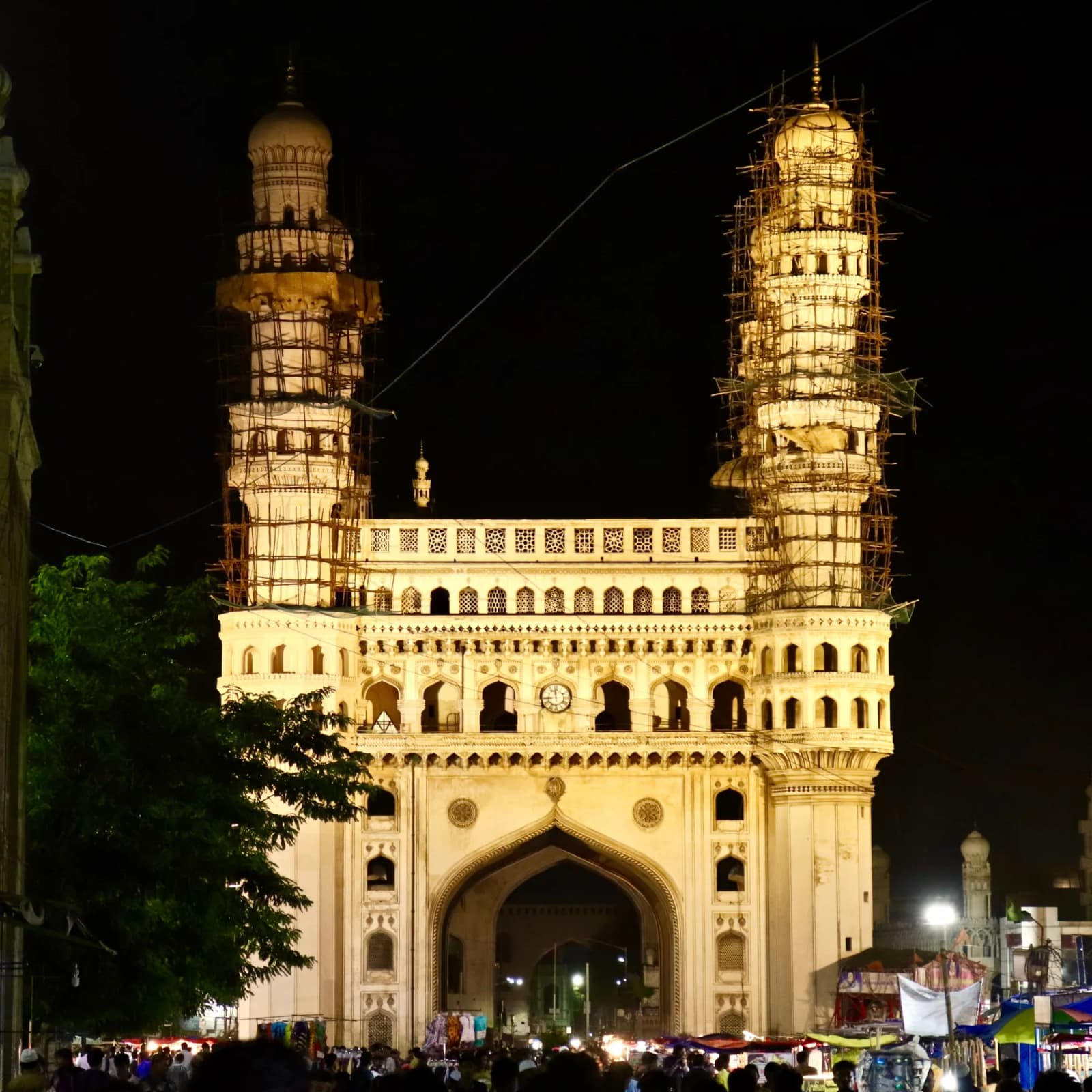The Charminar lit up at night
