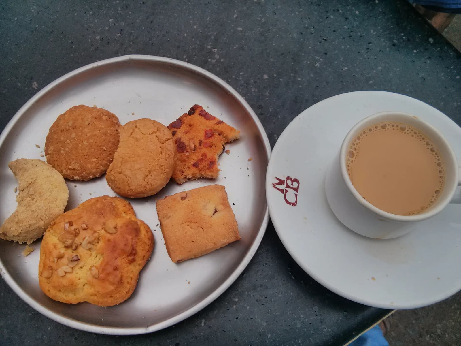 A cup of Irani chai with Osmania biscuits