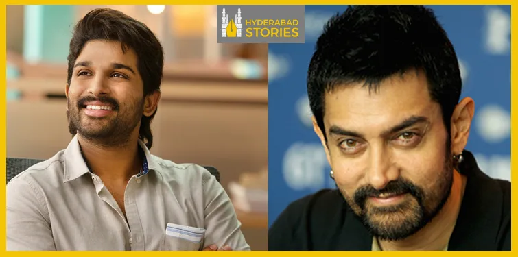 Aamir Khan has arrived in Hyderabad and is currently paying a visit to Allu Arjun’s residence located in Jubilee Hills.