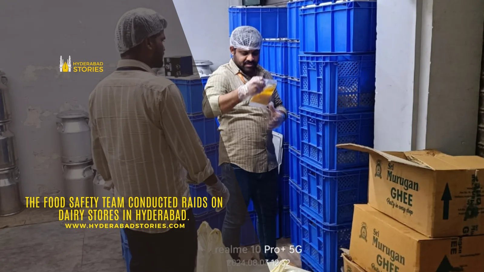 The food safety team conducted raids on dairy stores in Hyderabad.