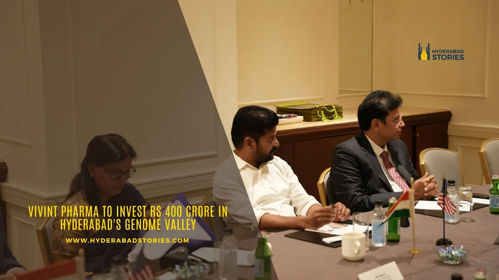 News graphic of people seated around a boardroom table in discussion