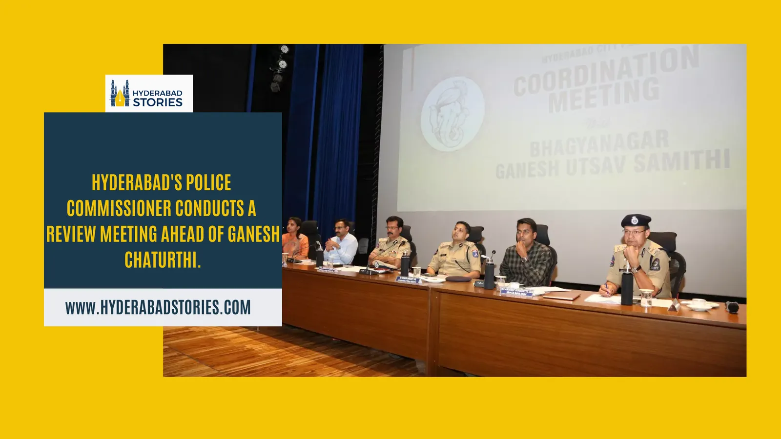 News graphic of officials seated at a long table during a coordination meeting