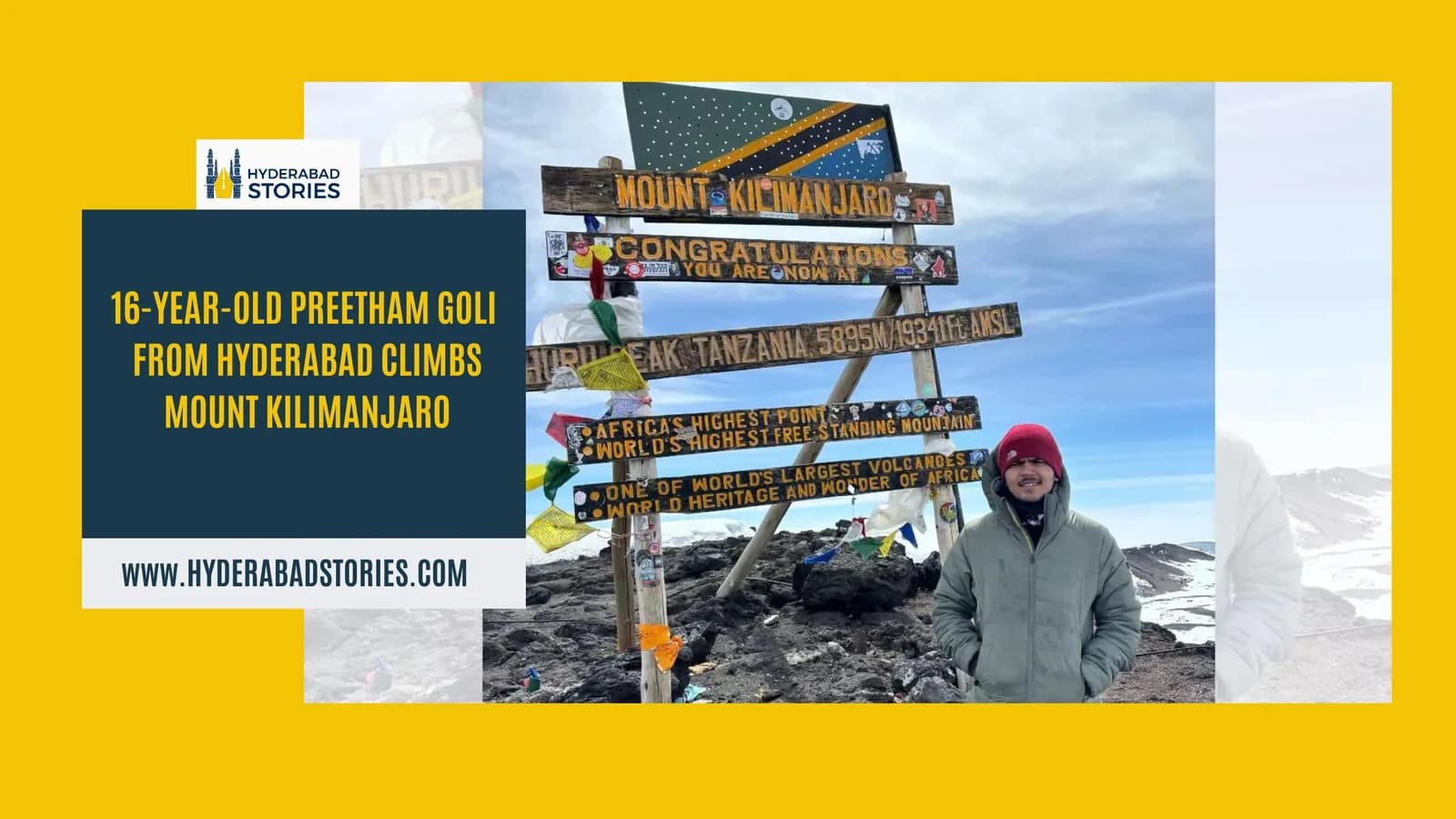 16-year-old Preetham Goli from Hyderabad climbs Mount Kilimanjaro