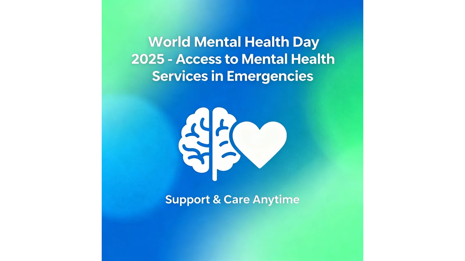 Graphic with a brain and heart icon for World Mental Health Day