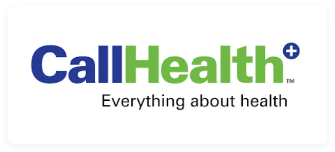 Wordmark logo reading CallHealth with a cross symbol above a tagline