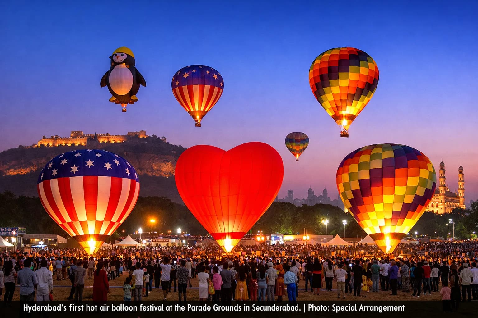 Hot air balloon festival set to take off in Hyderabad from January 16, offering morning rides and night glow spectacles