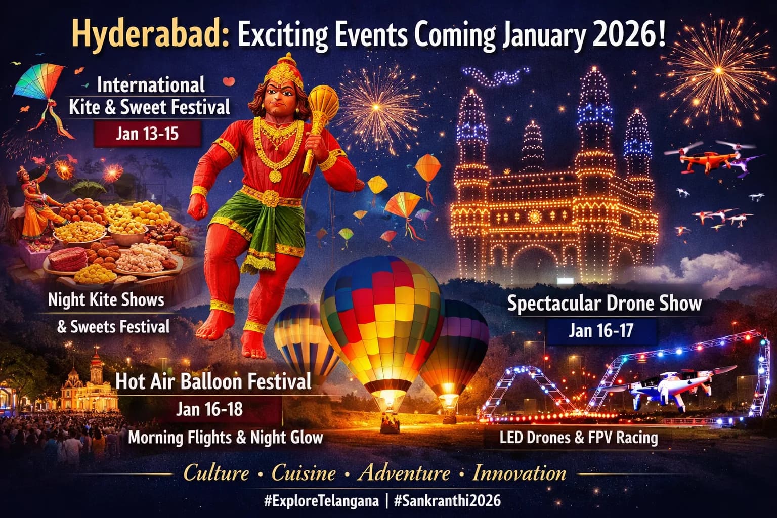 Kite Festivals to Drone Shows: Hyderabad Plans a Power-Packed January to Boost Tourism