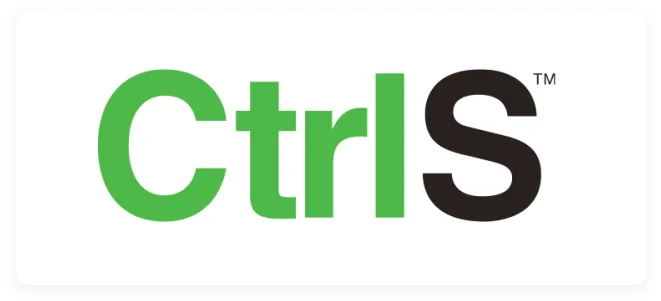 Wordmark logo reading CtrlS in green and black lettering