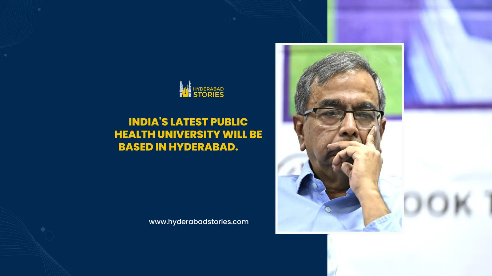 News graphic showing a man resting his chin on his hand