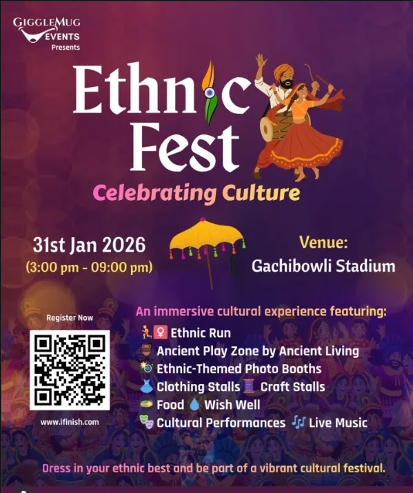 Event poster for a cultural festival with an illustrated dancer