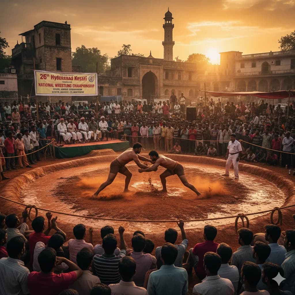 Hyderabad is set to host the National Wrestling Championship at the Barkas playground.