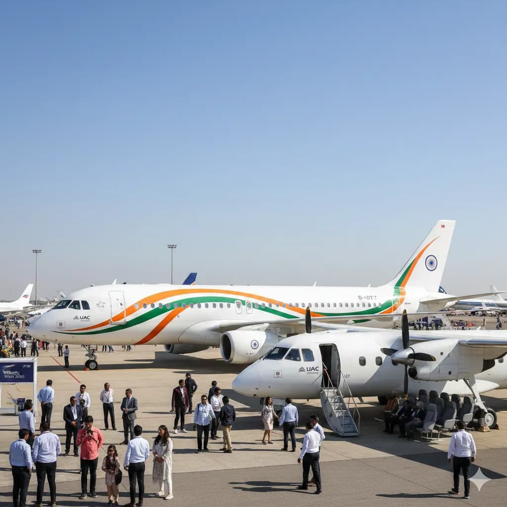 Two aircraft parked on an apron with people gathered around them