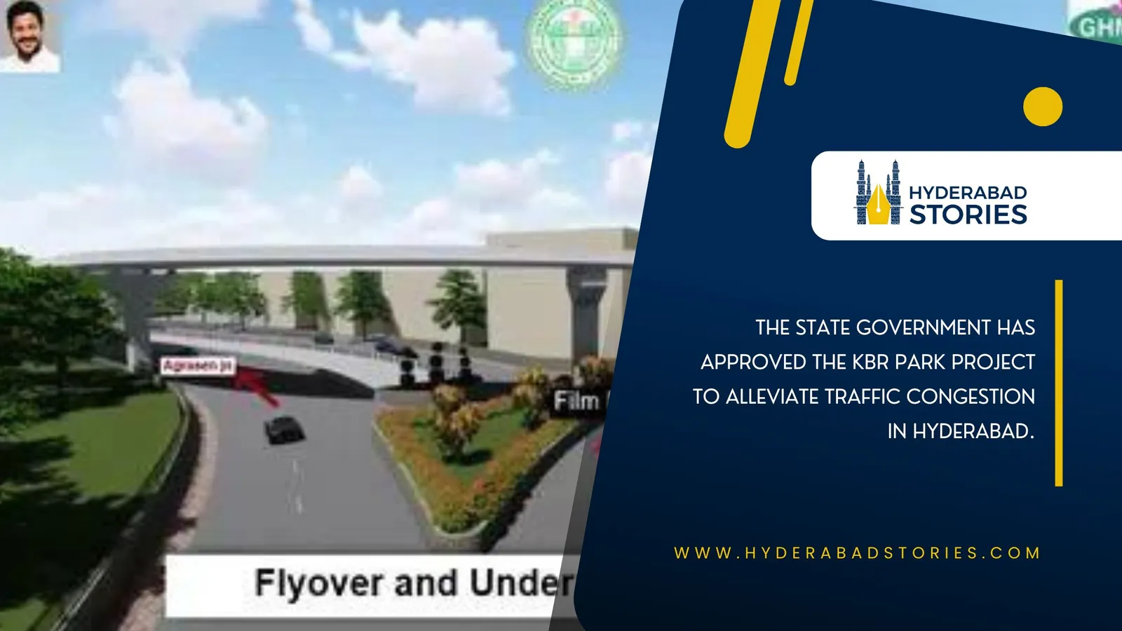 News graphic of a rendered flyover and underpass design