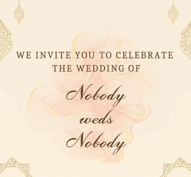 Decorative wedding invitation card with script lettering