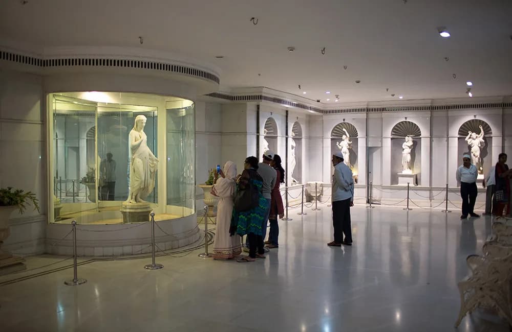 A sculpture gallery inside the Salar Jung Museum