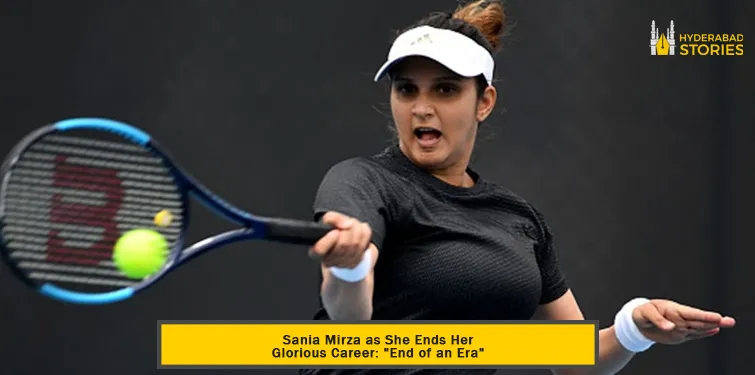 Tennis player striking a ball with a racket