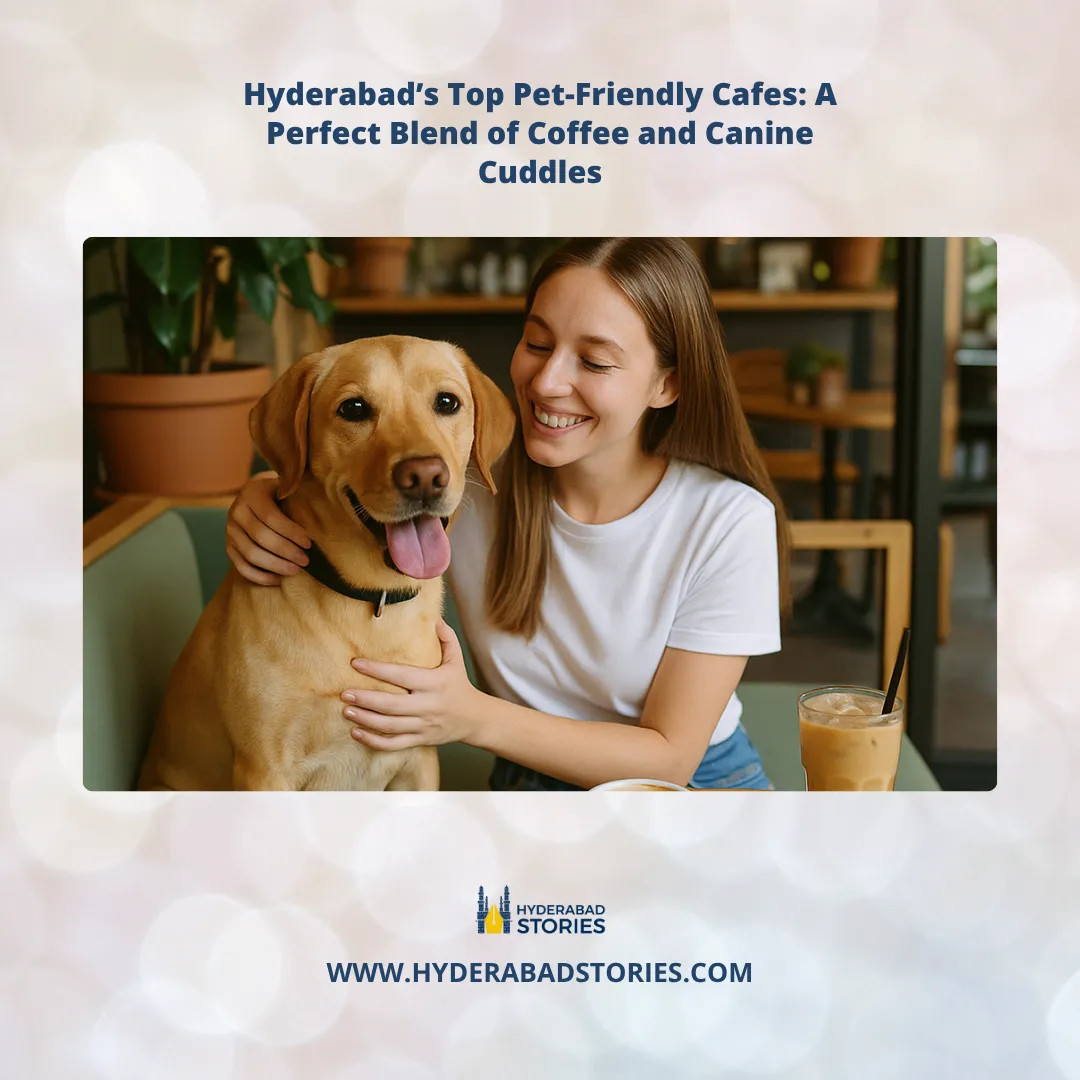 Graphic of a woman with a dog in a cafe