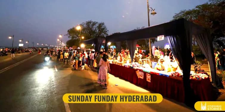 Night street market with stalls and crowds