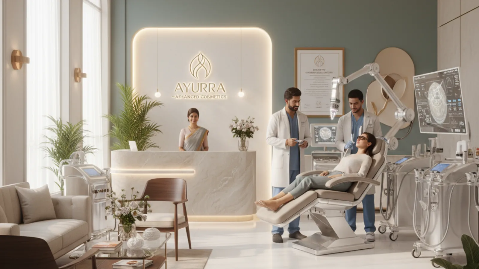 Clinic reception and treatment room interior