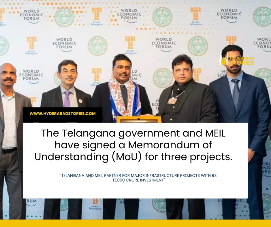 The Telangana government and MEIL have signed a Memorandum of Understanding (MoU) for three projects.