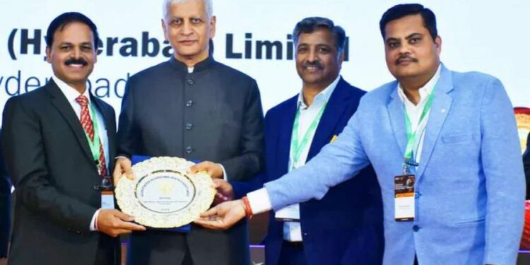 Hyderabad Metro has been honored with the Golden Peacock Award.