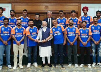 T20 World Cup Champions receive a grand welcome upon arriving in India.