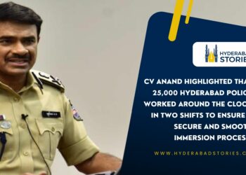 CV Anand highlighted that 25,000 Hyderabad police worked around the clock in two shifts to ensure a secure and smooth immersion process.