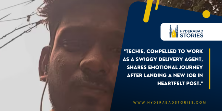Techie, compelled to work as a Swiggy delivery agent, shares emotional journey after landing a new job in heartfelt post.
