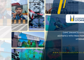 GHMC Enhances Flyover Aesthetics with Fresh Paint in Hyderabad.