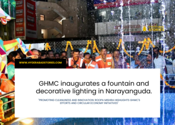 GHMC inaugurates a fountain and decorative lighting in Narayanguda.