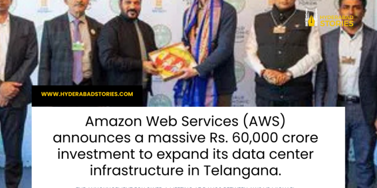 Amazon Web Services (AWS) announces a massive Rs. 60,000 crore investment to expand its data center infrastructure in Telangana.