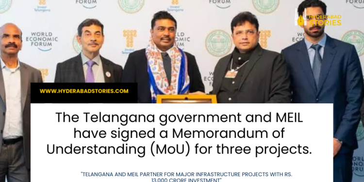 The Telangana government and MEIL have signed a Memorandum of Understanding (MoU) for three projects.