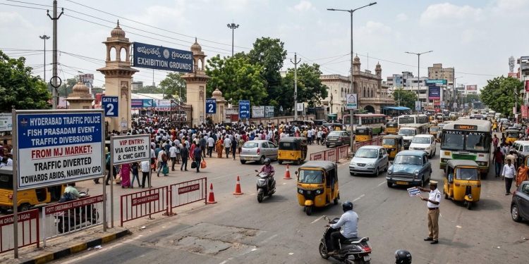 Hyderabad Traffic Police Issue Multi-Route Diversions for Fish Prasadam Event