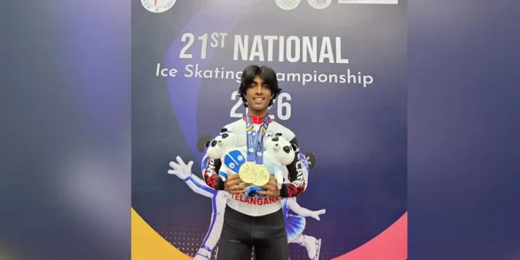 Golden Boy of Hyderabad: Speed Skater Pranav Madav Scoops Hat-Trick of Golds at National Championship